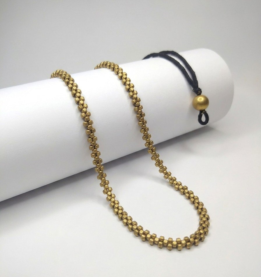 Nirmiti : The Dokra  small Beads Necklace