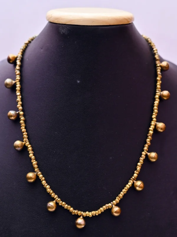 Nirmiti : The Dokra Brass Beads and balls Necklace with earrings - Image 5