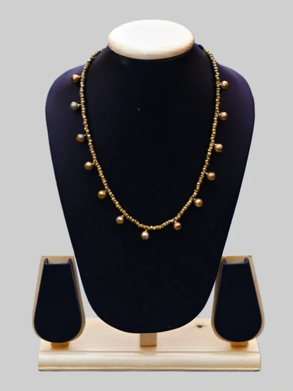 Nirmiti : The Dokra Brass Beads and balls Necklace with earrings