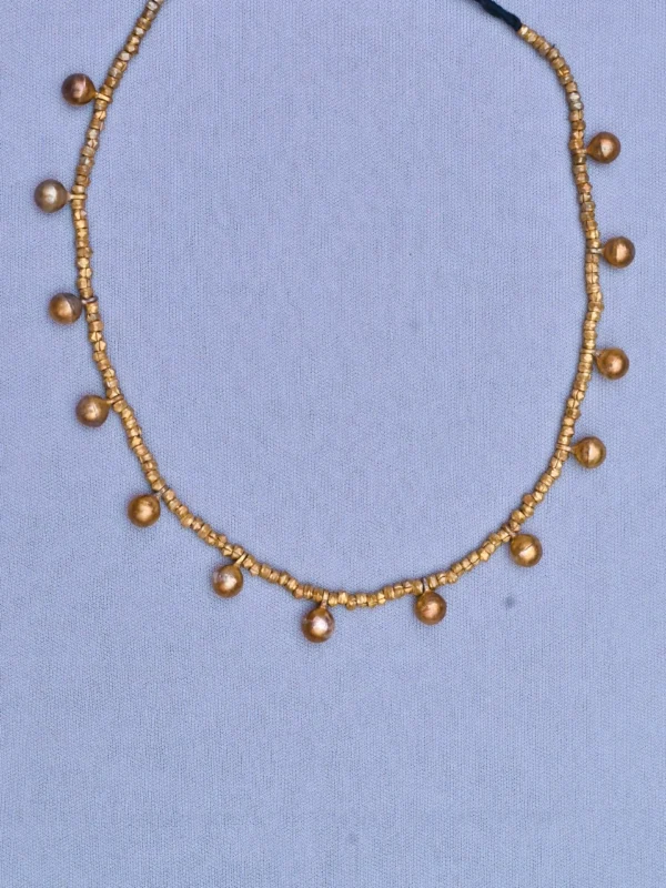 Nirmiti : The Dokra Brass Beads and balls Necklace with earrings - Image 4