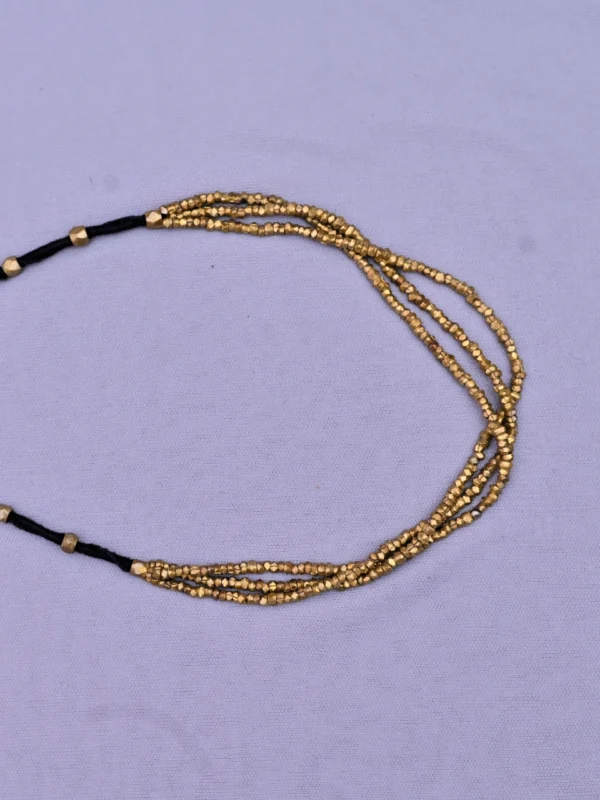 Nirmiti Premium: The Dokra three line Beads Necklace - Image 4