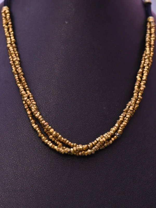 Nirmiti Premium: The Dokra three line Beads Necklace - Image 2