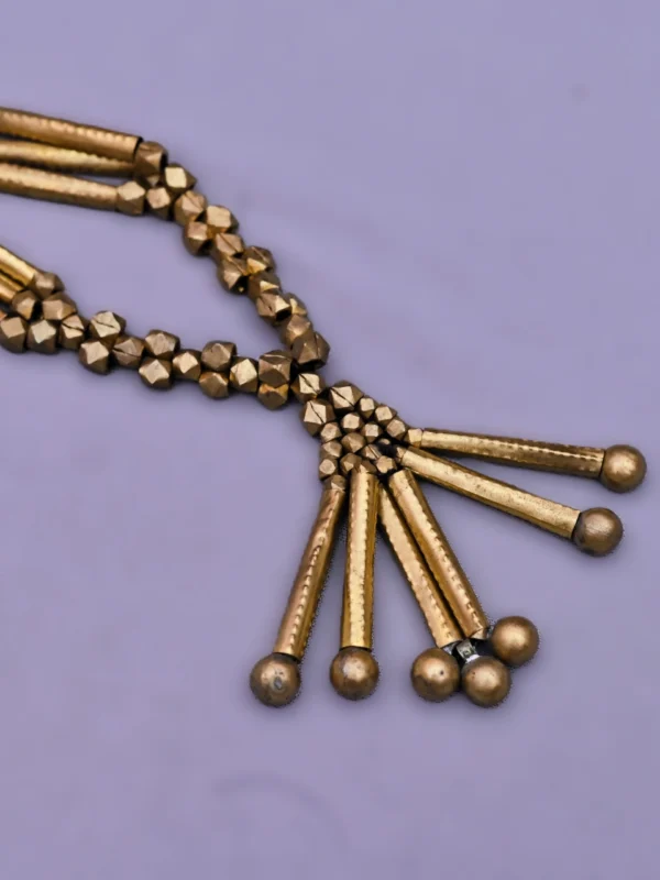 Nirmiti Premium:  Dokra( beads,and pipe), long Necklace - Image 4