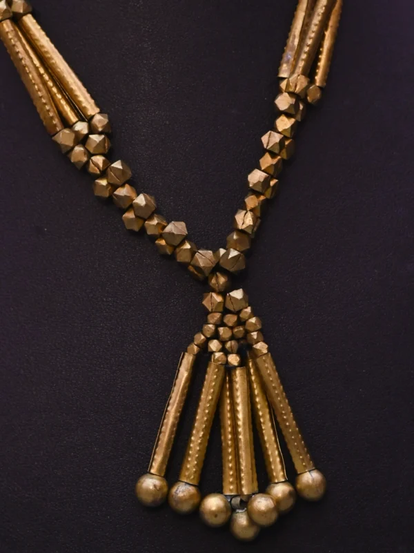 Nirmiti Premium:  Dokra( beads,and pipe), long Necklace - Image 3