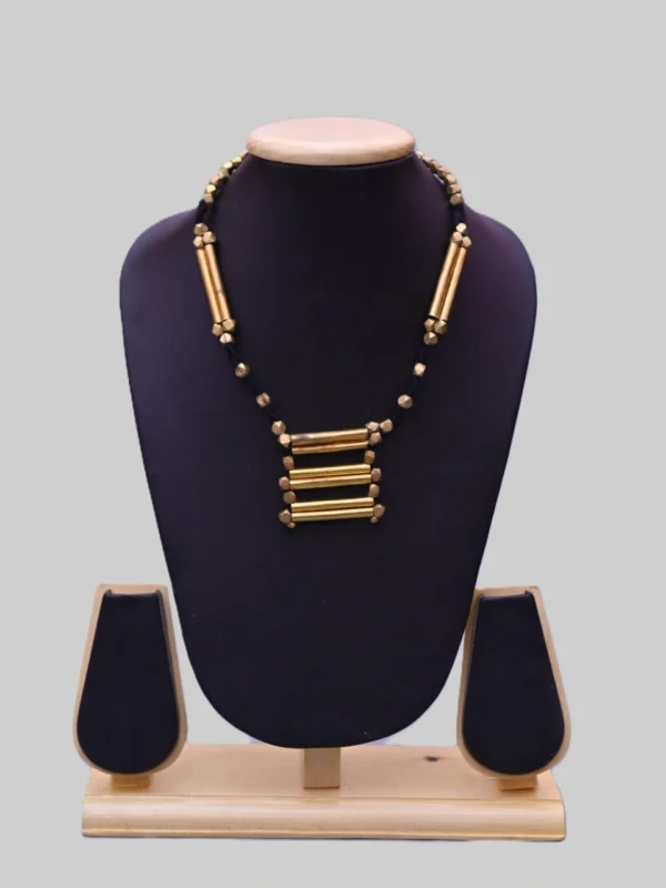 Nirmiti Premium: The Dokra Beads and pipe,designer Necklace