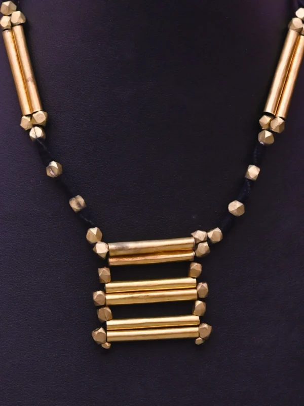 Nirmiti Premium: The Dokra Beads and pipe,designer Necklace - Image 2
