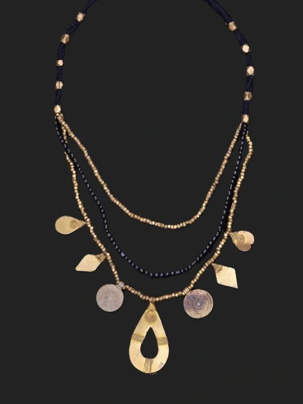 Prakriti Premium: Traditional, indo-western fusion, Dokra Designer Necklace,three line patri - Image 4