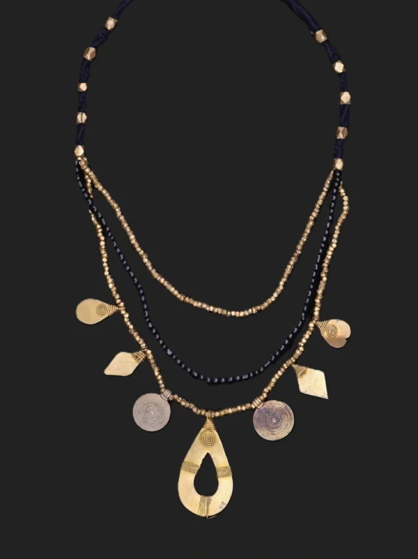Prakriti Premium: Traditional, indo-western fusion, Dokra Designer Necklace,three line patri - Image 2