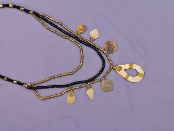 Prakriti Premium: Traditional, indo-western fusion, Dokra Designer Necklace,three line patri - Image 3