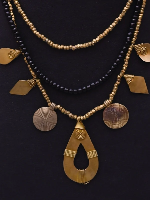Prakriti Premium: Traditional, indo-western fusion, Dokra Designer Necklace,three line patri - Image 7