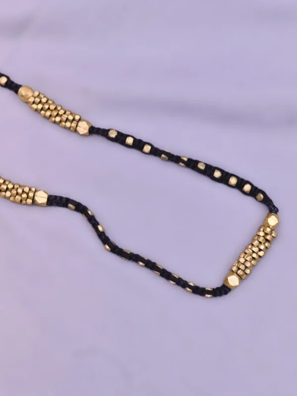 Nirmiti : Beautiful, Dokra choker Beads Necklace in black thread - Image 2