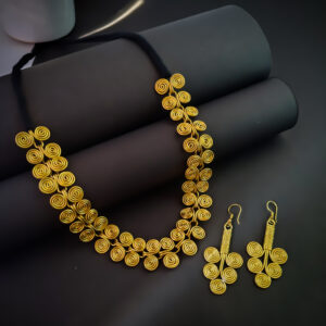 Traditional Dokra Spiral Necklace with Earrings