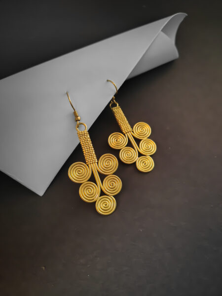Exquisite, Authentic, hand-crafted, (Spiral tree), Dokra tribal earrings