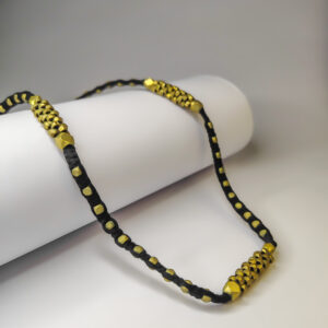 Nirmiti : Beautiful, Dokra choker Beads Necklace in black thread
