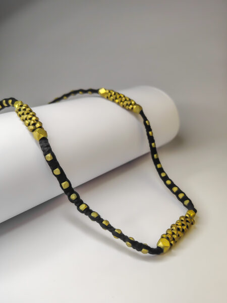 Nirmiti : Beautiful, Dokra choker Beads Necklace in black thread
