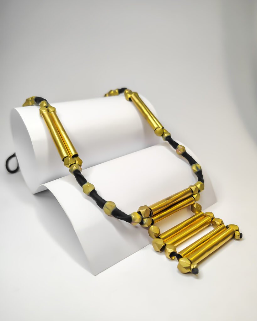 Nirmiti Premium: The Dokra Beads and pipe,designer Necklace