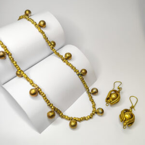 Nirmiti : The Dokra Brass Beads and balls Necklace with earrings