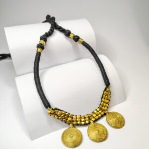 Dokra necklace withbeautiful three coil pendant