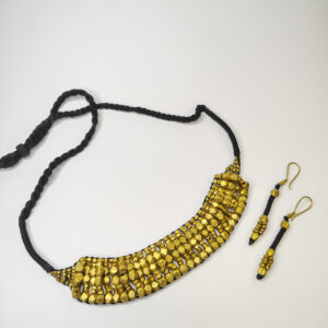 Authentic, Dokra Chapasari(neck-band) necklace with earrings
