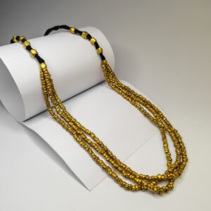 Nirmiti Premium: The Dokra three line Beads Necklace