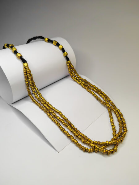 Nirmiti Premium: The Dokra three line Beads Necklace