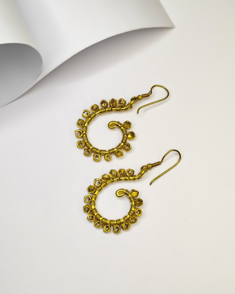 Exclusive, Handcrafted, Dokra brass bead earrings
