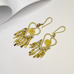 Exclusive, hand crafted, Spiral heart, Dokra earrings