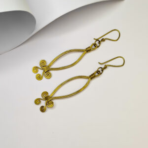 Authentic, Unique, hand-crafted, Dokra spiral fish earrings