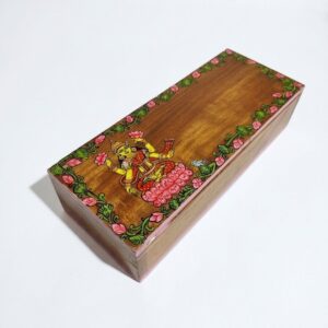 Wooden Box with Well-Crafted Painting of Maa Laxmi
