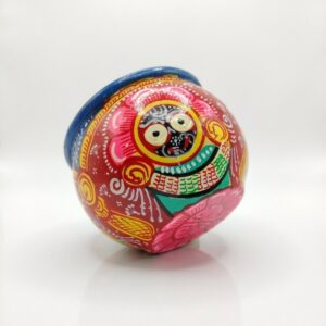 Pattachitra painting of Jagannath ji, on metal pot,length3inch&width4inch