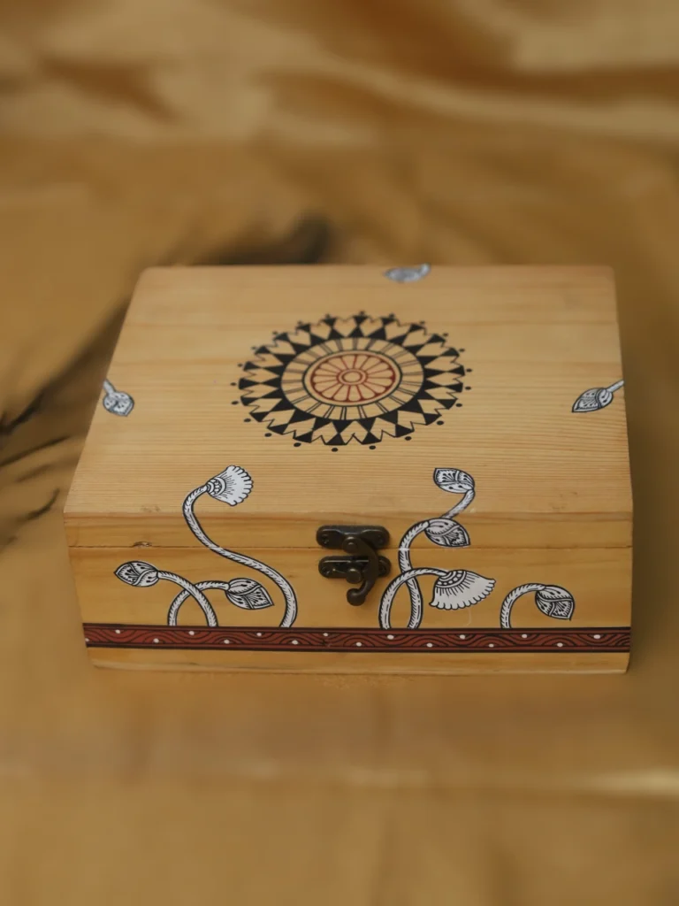 Wooden Box With beautiful painting of saura Art