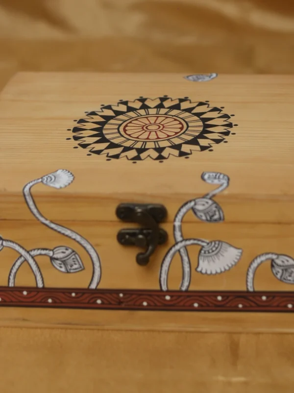 Wooden Box With beautiful painting of saura Art - Image 2