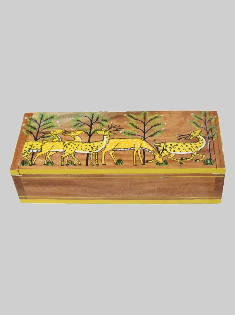 Wooden Box with Radiant Art