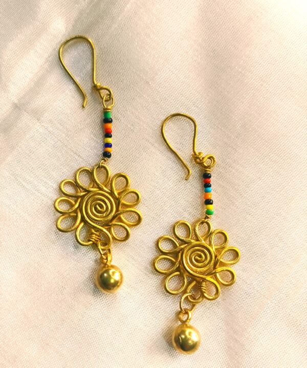 Authentic, dokra, brass metal earrings