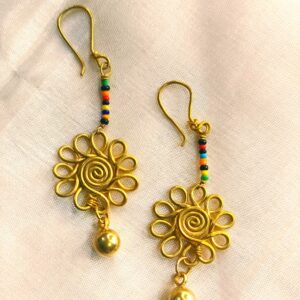 Authentic, dokra, brass metal earrings