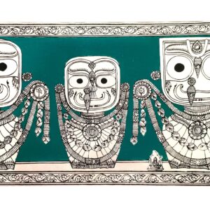 Shree Jagannath pattachitra painting on silk,wall decor ,unframed, 20inch*10inch
