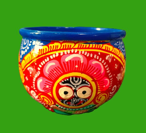 Pattachitra painting of Jagannath ji, on metal pot,length3inch&width4inch