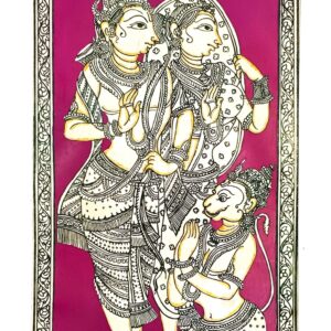 Shree Ramsita Pattachitra painting on silk, wall decor,unframed,20inch*10inch