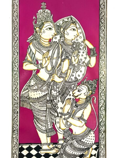 Shree Ramsita Pattachitra painting on silk, wall decor,unframed,20inch*10inch