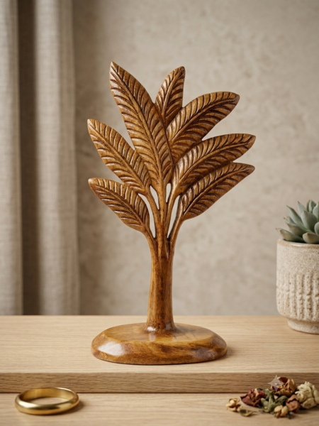 Vintage, hand crafted, wooden tree, height-8inch,width-5inch