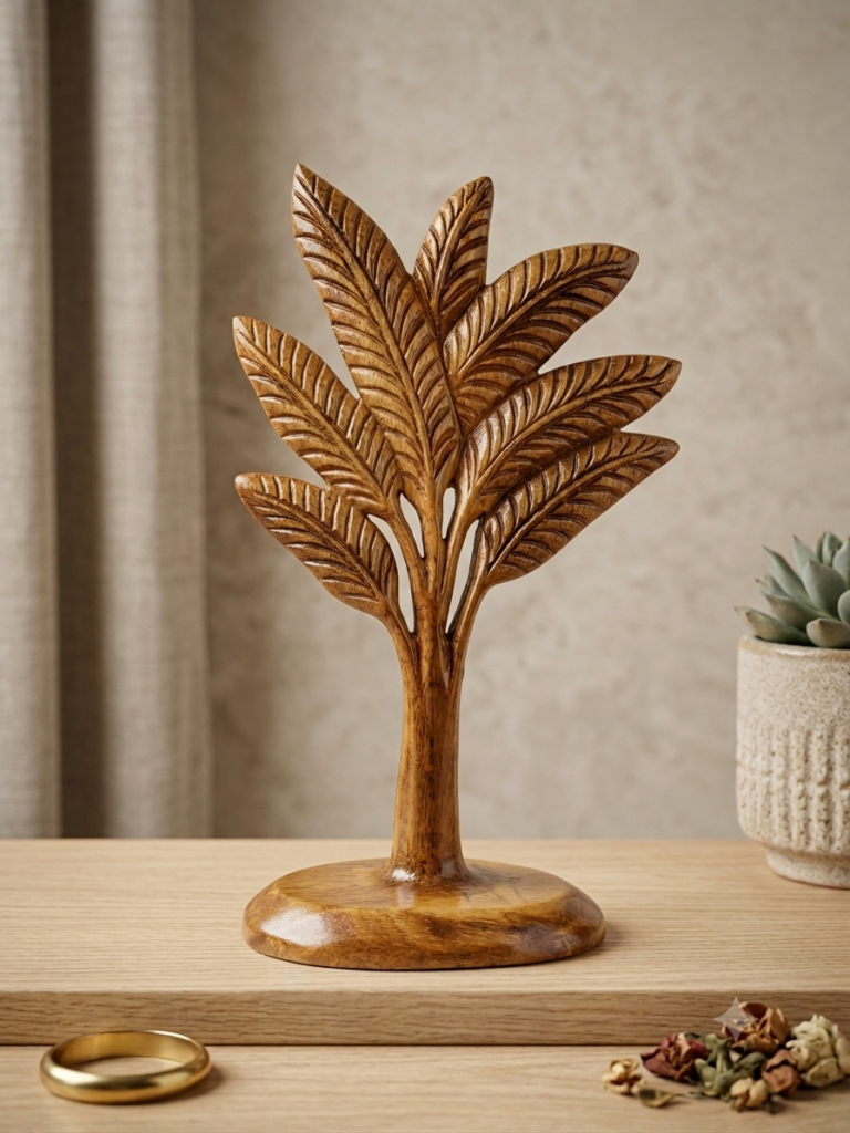 Vintage, hand crafted, wooden tree, height-8inch,width-5inch
