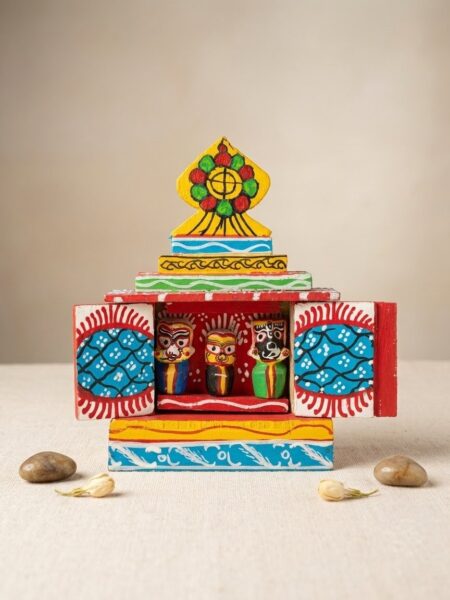 Wooden temple, with beautiful painting, l-13cm, w-6cm, height-20cm