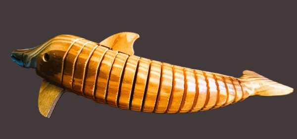Wooden dolphin, uniquely crafted, adjustable, L-13inch,W-3inch