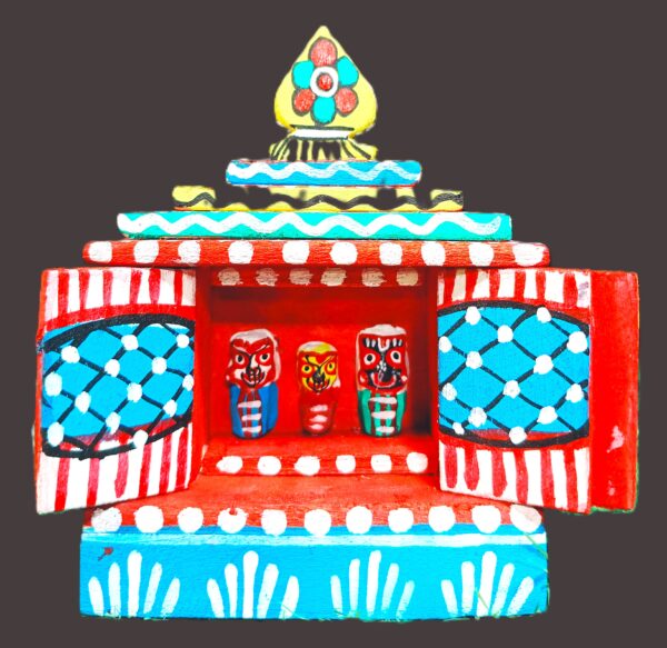 Wooden temple, with beautiful painting, l-13cm, w-6cm, height-20cm