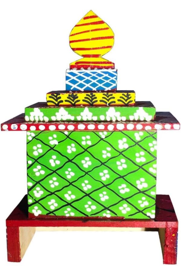 Wooden temple, with beautiful painting, l-13cm, w-6cm, height-20cm - Image 5