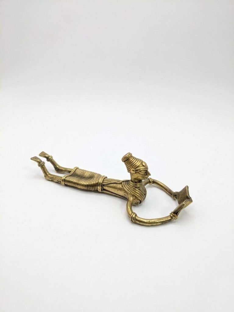 Timeless Dokra metal art, Figurine of lady lying and reading, Home decor, collectible show piece