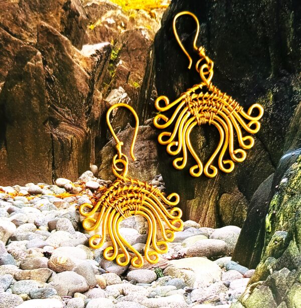 Authentic, Hand crafted, Dokra Lotus earrings - Image 2