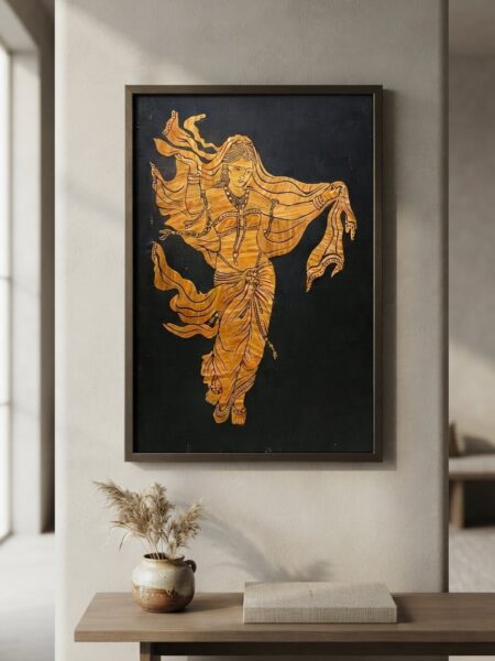 Exquisite, Vintage, Bharat-Mata , Paddy straw art (46x30) inch, Unframed