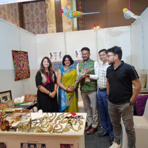 A Heartfelt Moment: Rashmi Ranjan Parida and Prachee Naik Appreciate Odisha’s Artisanal Treasures at Our Stall