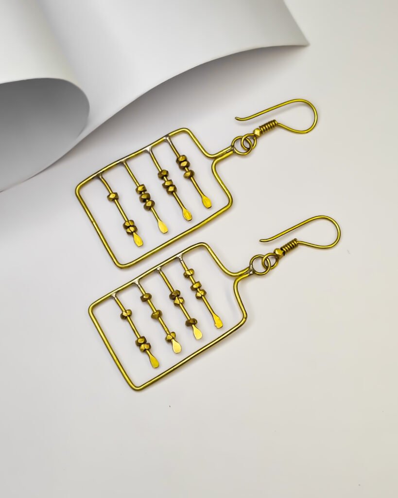 The showstopper,Dokra tribal,brass metal earrings